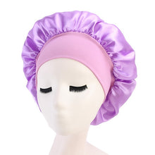 Load image into Gallery viewer, Women&#39;s Satin Solid Wide-Brimmed Sleeping Bonnet Soft Cap For Your Hair